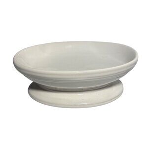 Allure Soap Dish Pedestal Base White Ceramic 6" Diameter Minimalist